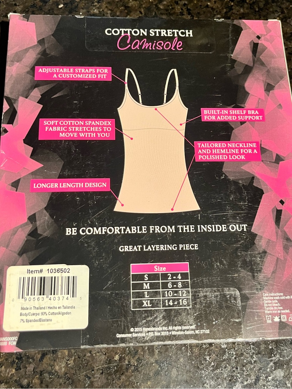 Brand New Maidenform Cotton Stretch Camisole 2-Pack — Black & White Size L - Picture 2 of 5